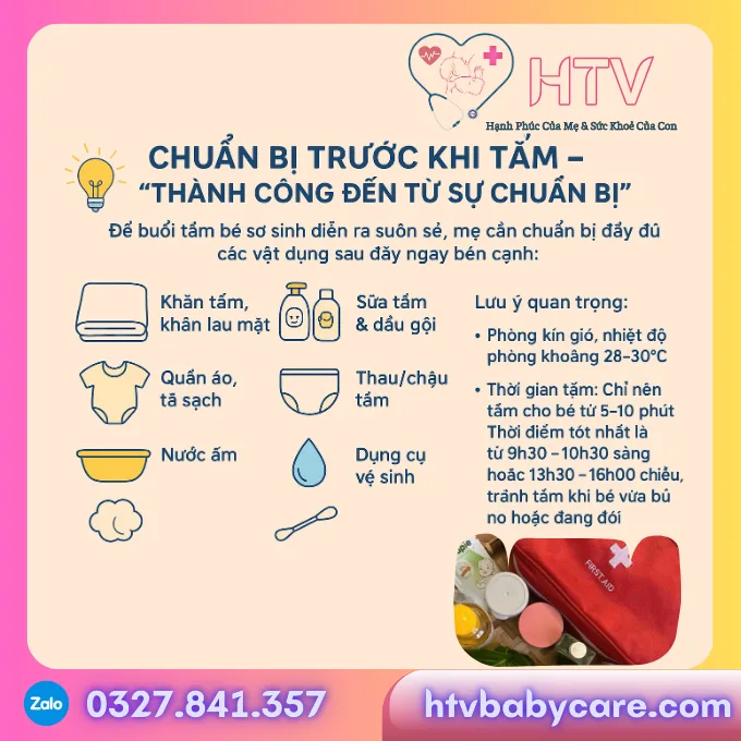 Hướng Dẫn Tắm Bé Sơ Sinh Tại Nhà: Quy Trình Chuẩn Y Khoa [HTV Baby Care]
