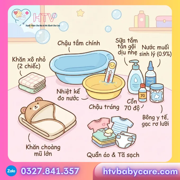 Tắm Bé Sơ Sinh Tại Nhà: Top Những Đồ Dùng Cần Thiết Chuẩn Bị Khi Tắm Em Bé