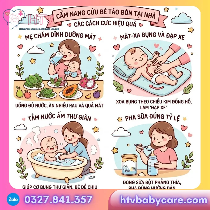 Dấu hiệu trẻ sơ sinh bị táo bón và cách khắc phục an toàn tại nhà